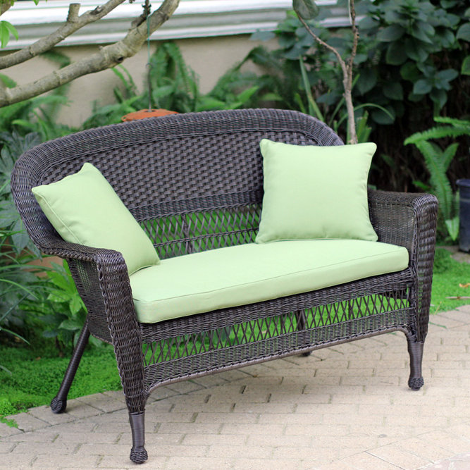 Bay Isle Home Armbruster 51'' Wide Outdoor Wicker Loveseat with